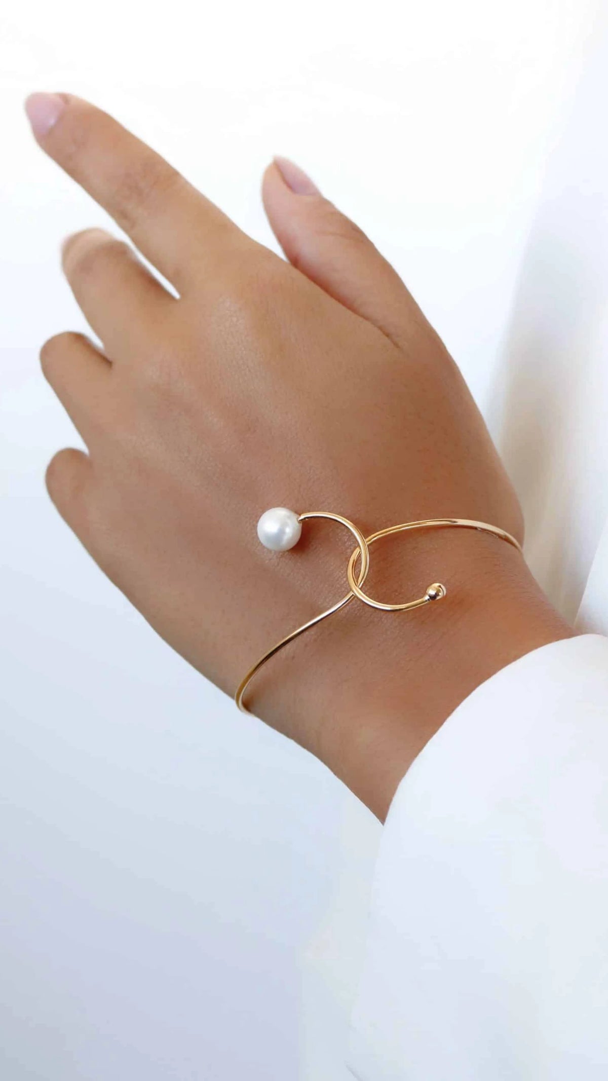 Bracelete Perola encaixe Banhado a Ouro