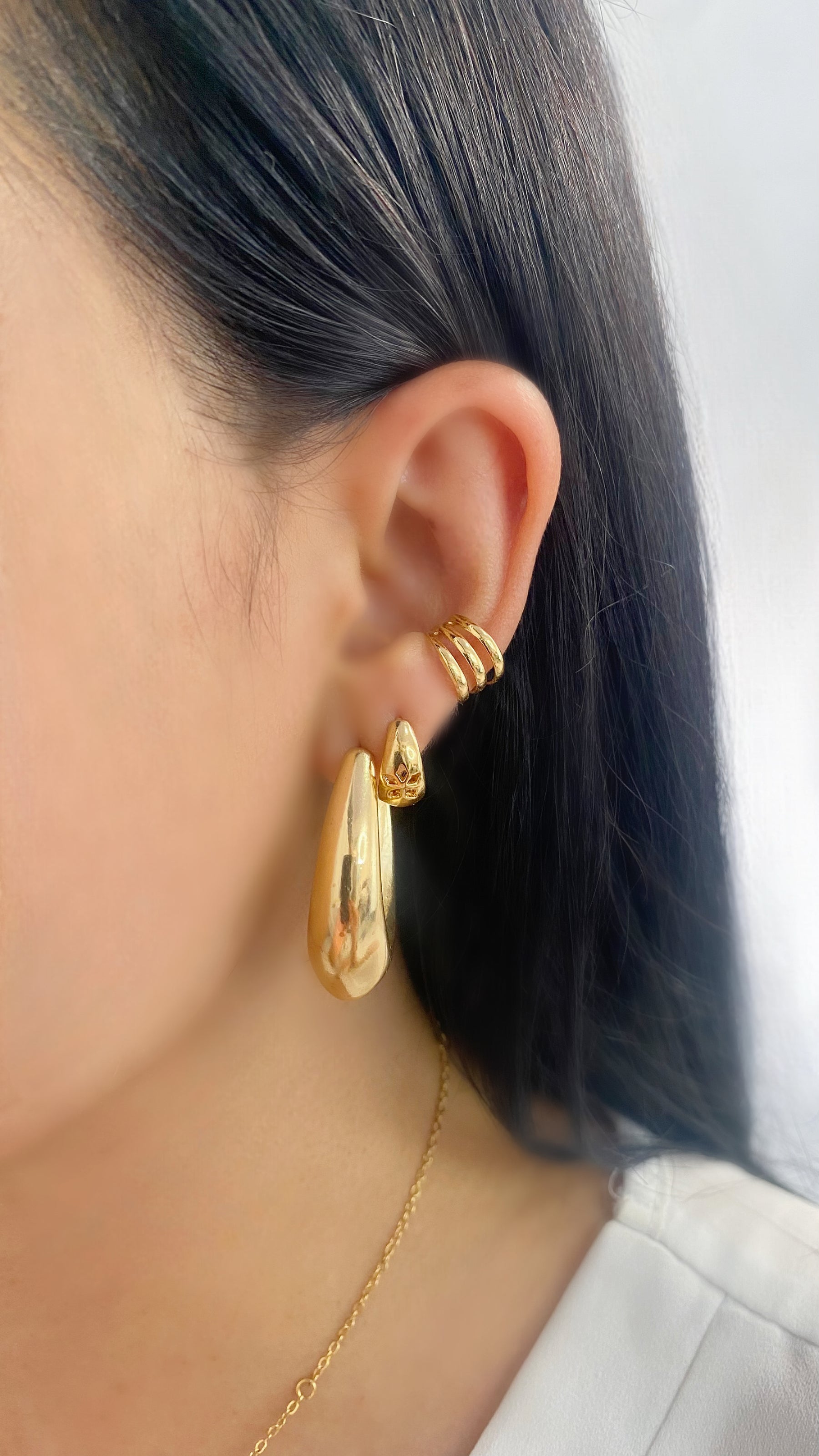 Argola Glamorosa Banhada a Ouro