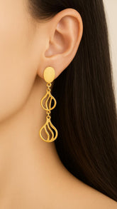 Brinco Pendulo Dourado Banhado Ouro