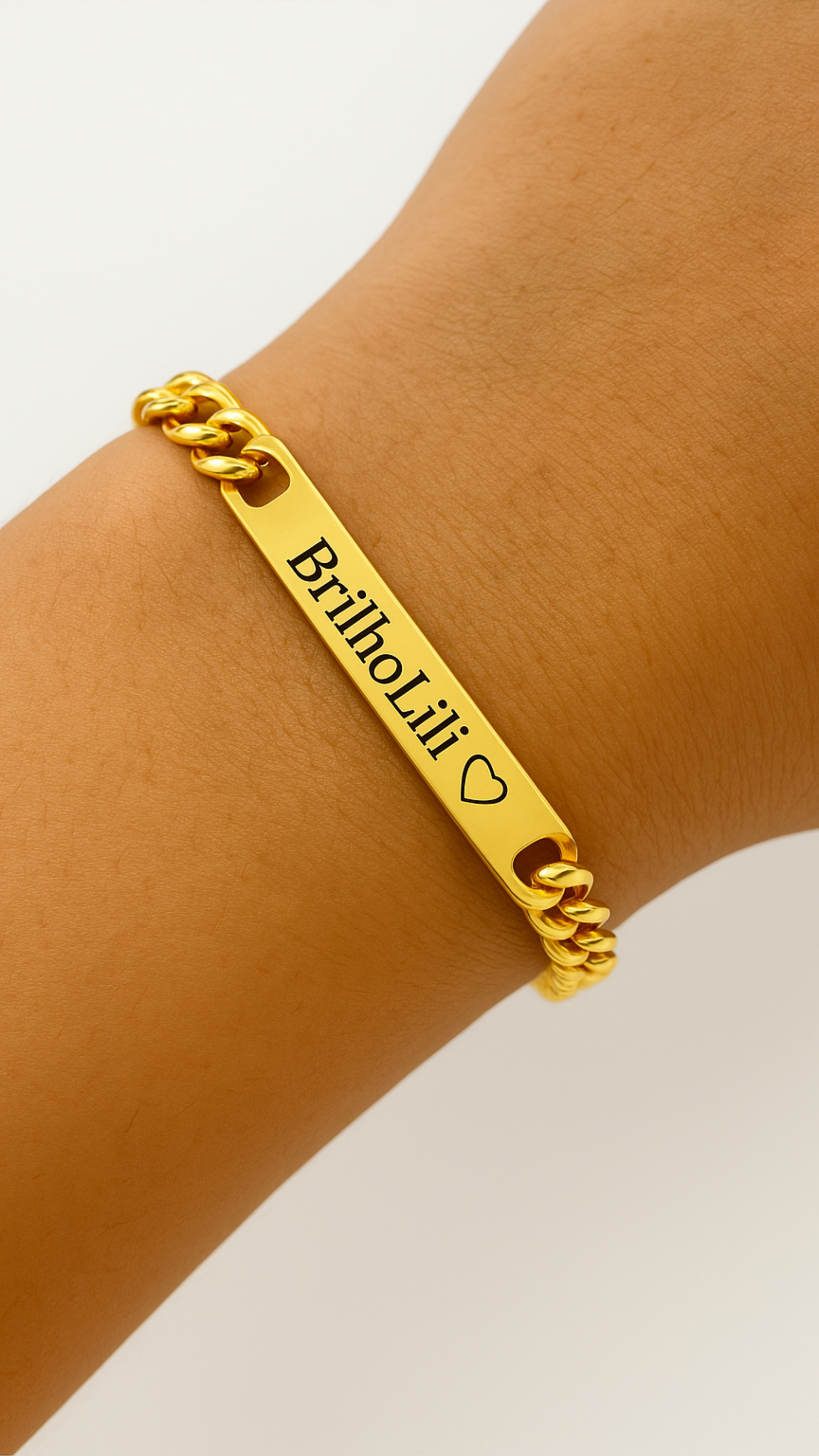 Dupla de Pulseiras Personalizadas Douradas