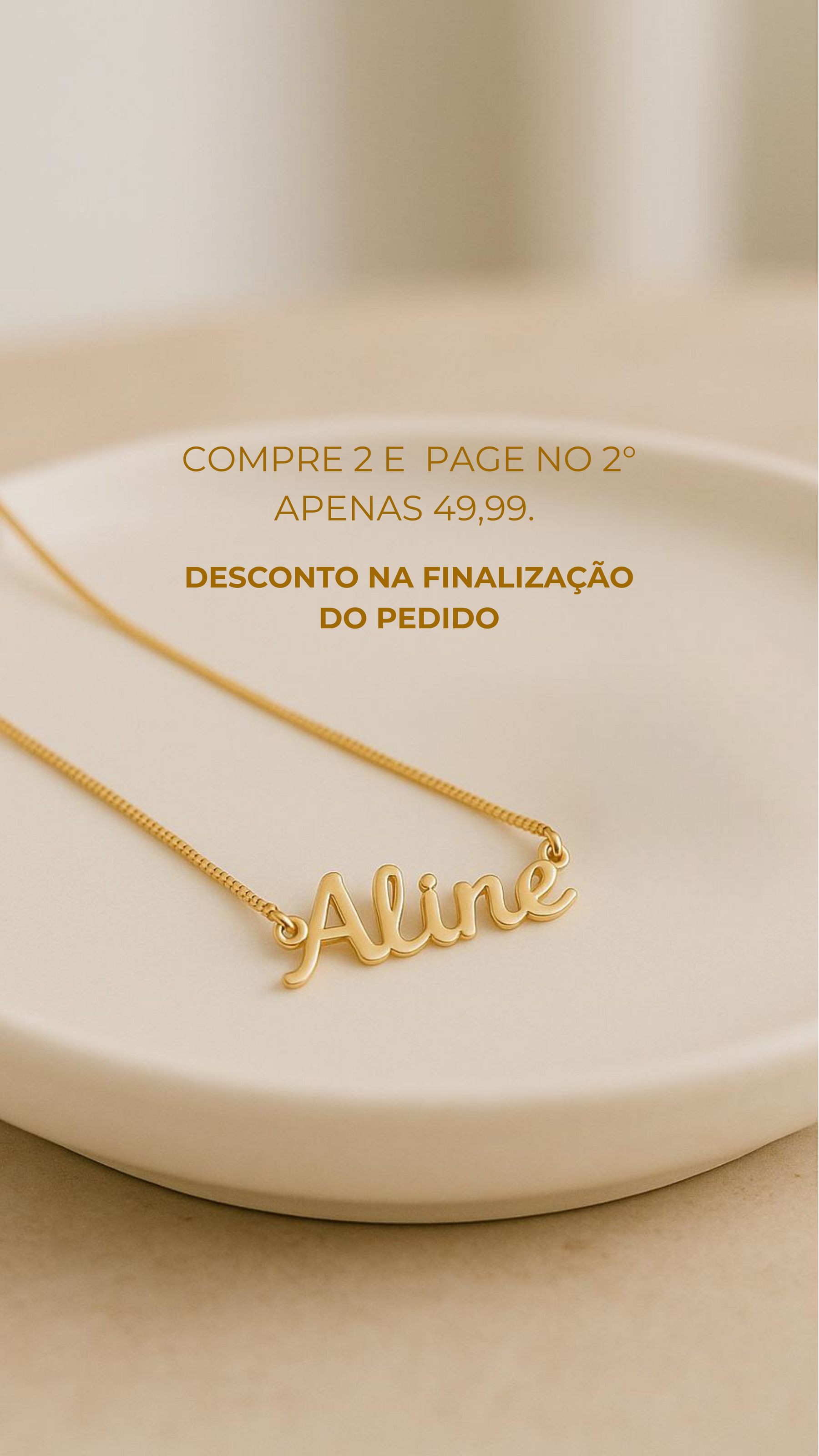 Colar Personalizado com Nome ⭐ Leve o segundo por R$49,99