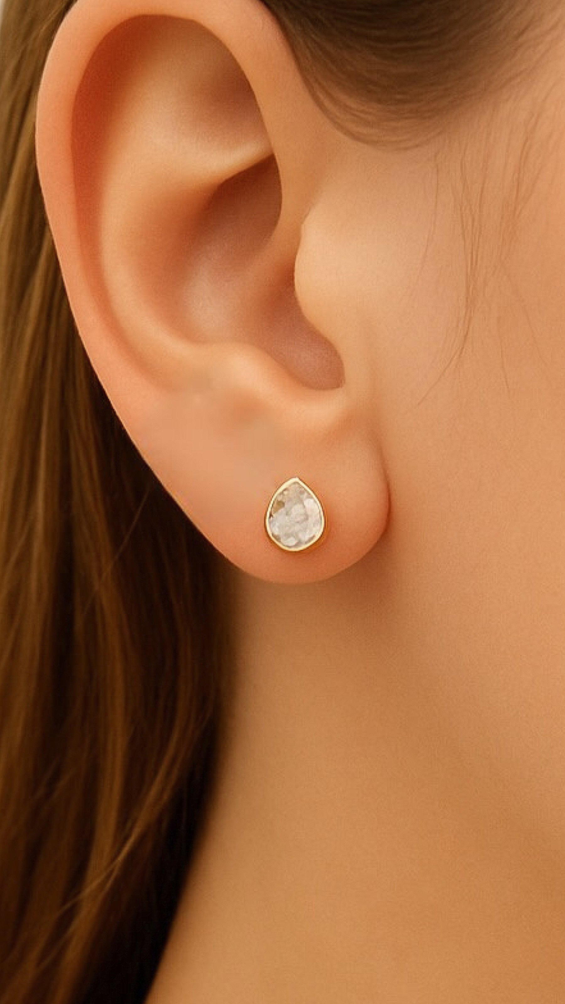 Conjunto Colar + Brinco Gota Brilhante Banhado a Ouro com Zircônia Cravejada