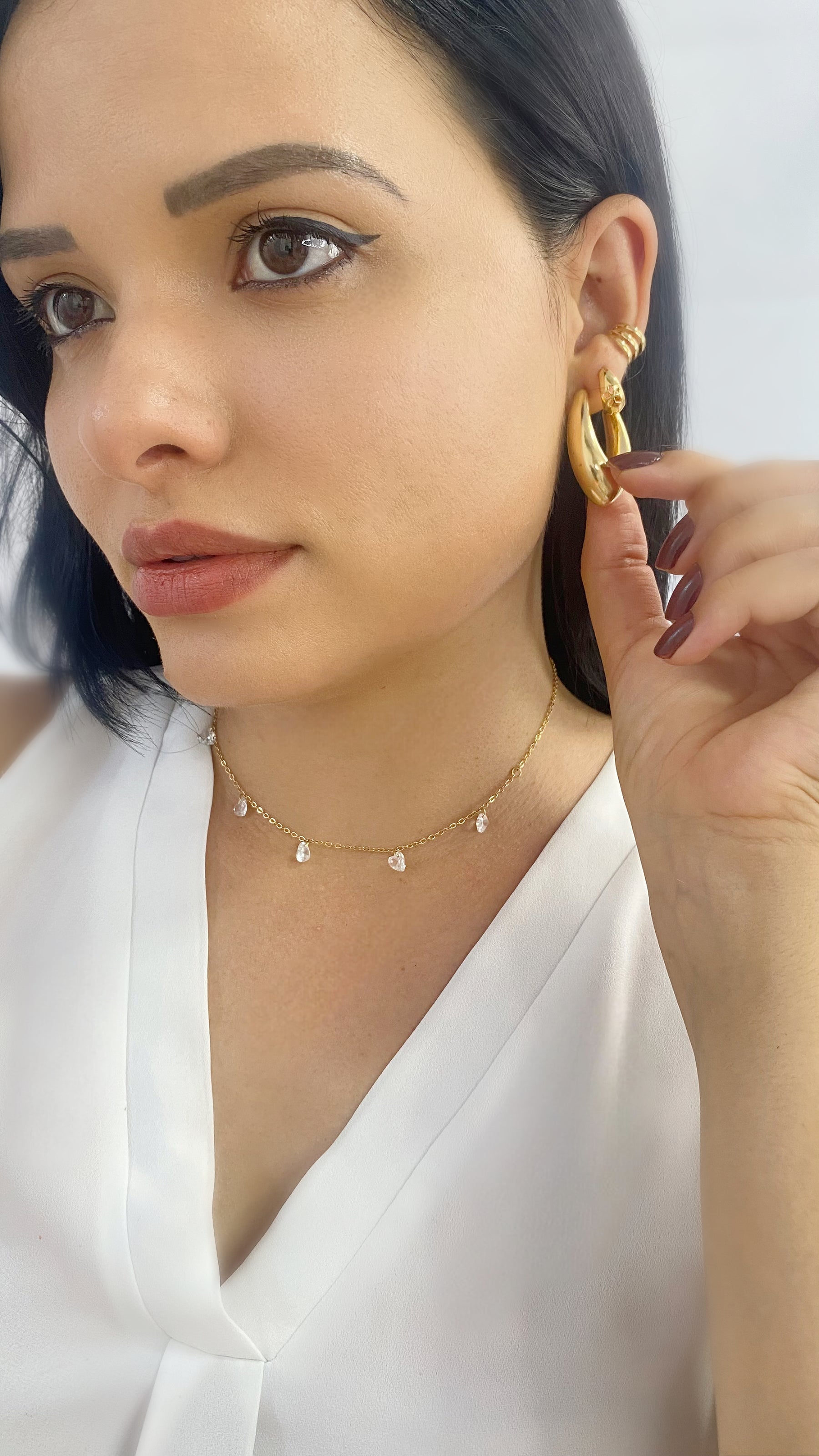 Argola Glamorosa Banhada a Ouro