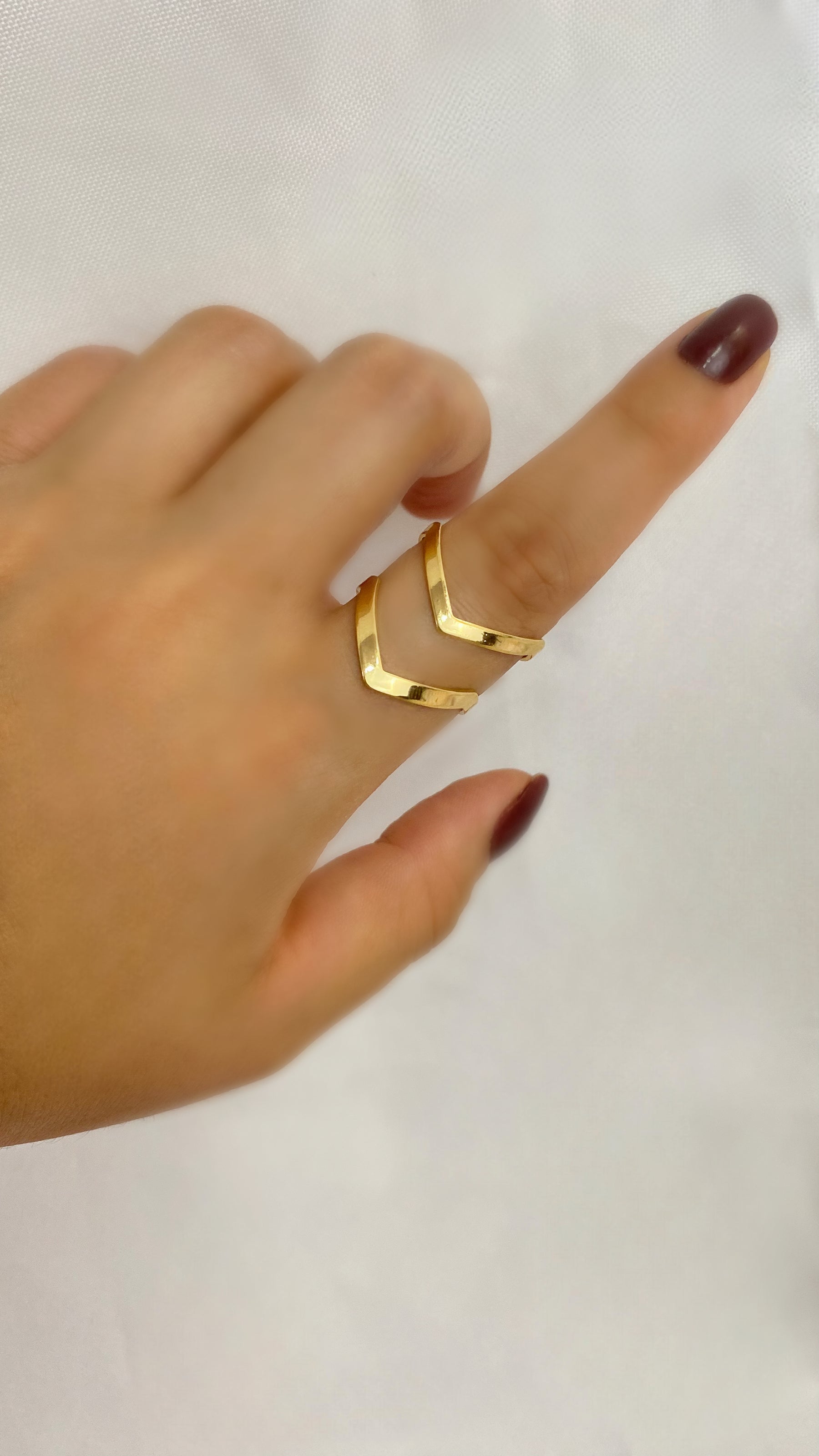 Anel Duplo Banhado a Ouro