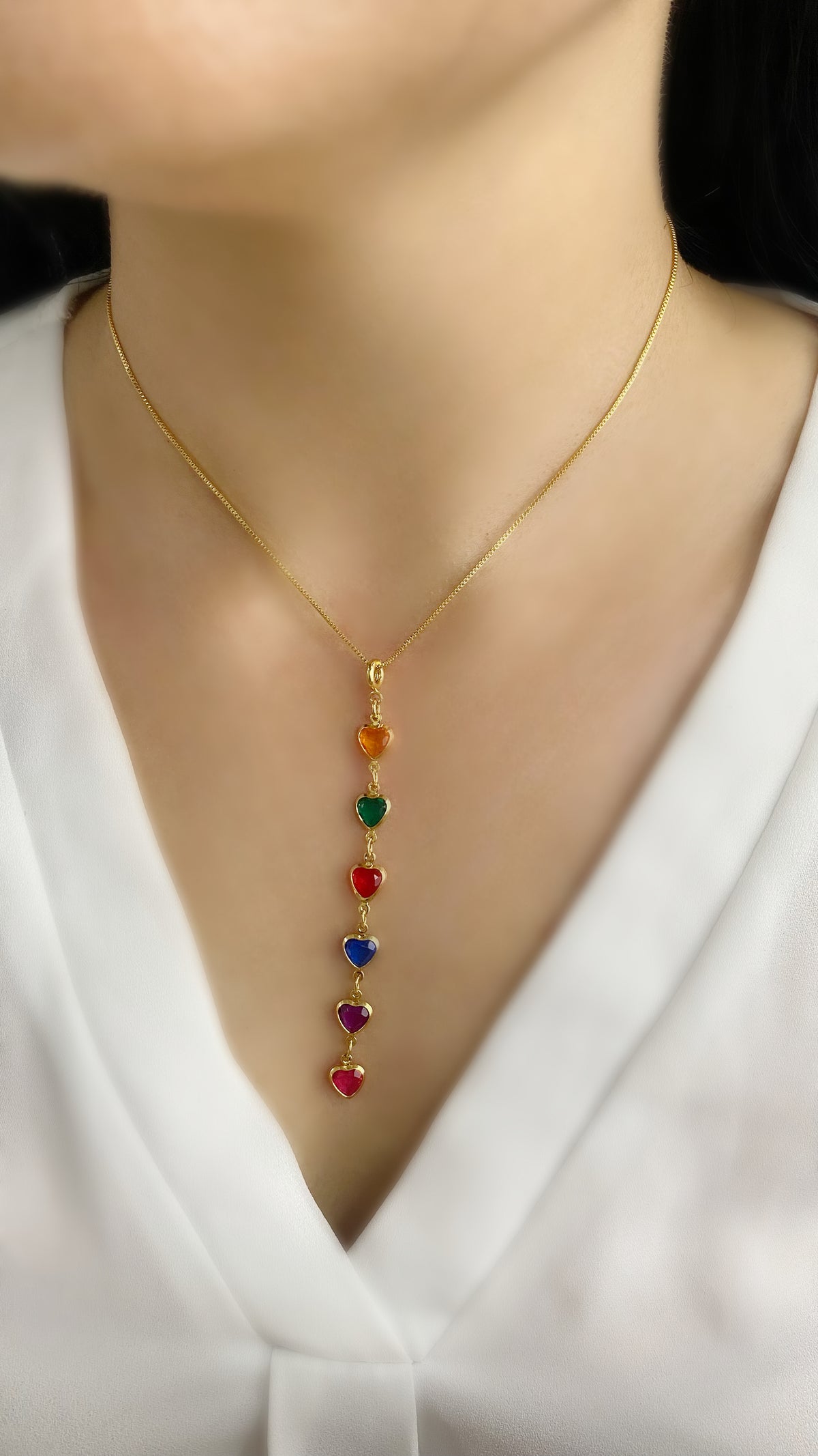 Colar Cores da Aurora Banhado a Ouro