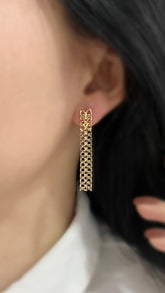 Brinco Malha Dourada Banhado a Ouro