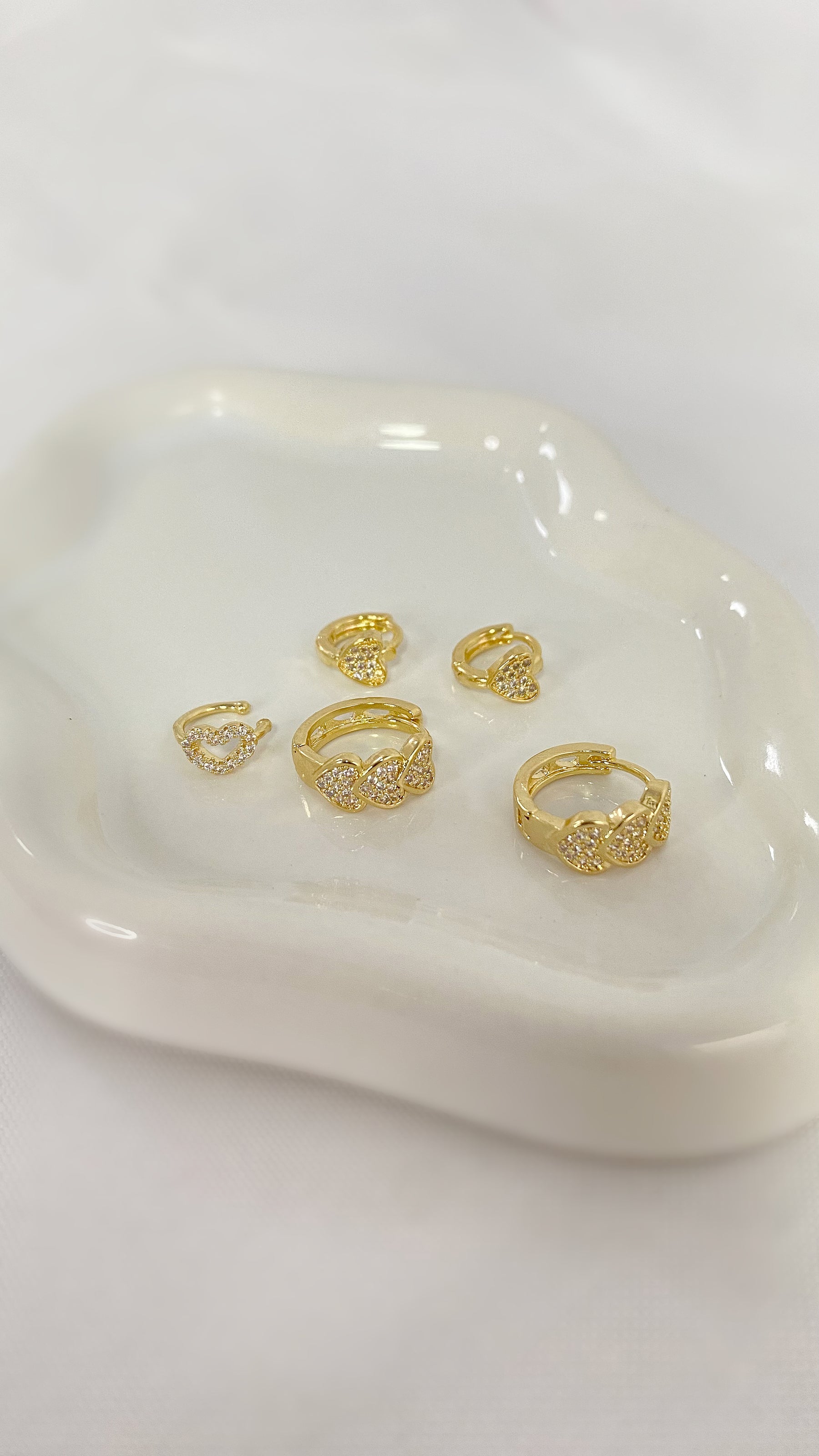 Dupla de Brincos com Piercing Polar com Zircônia