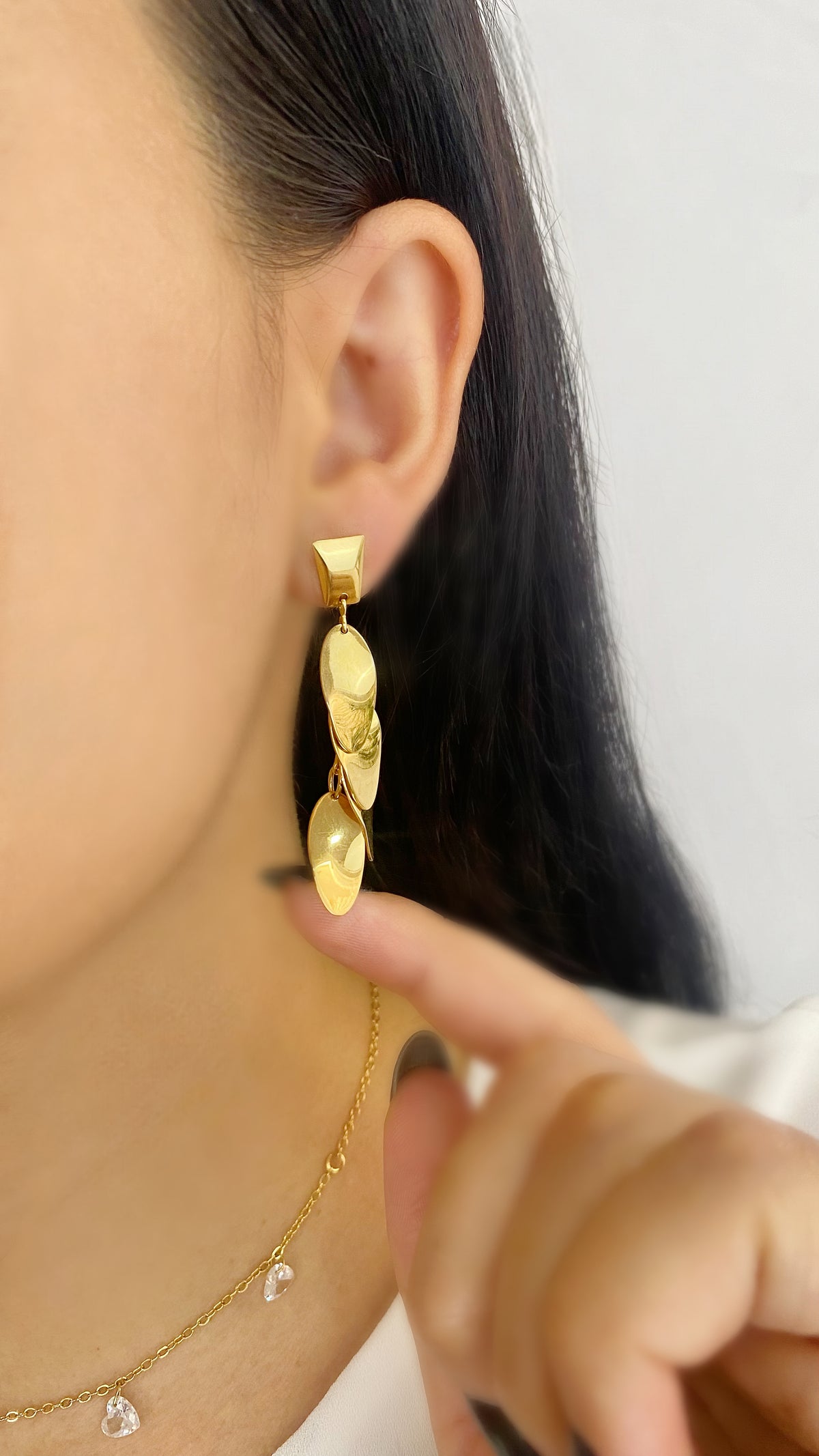 Brinco Camadas Douradas Banhado a Ouro