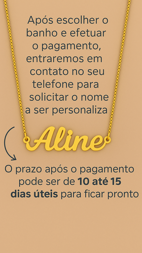 Colar Personalizado com Nome                                                             ⭐ Leve o segundo por R$49,99