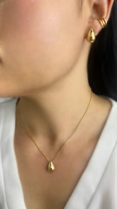 Conjunto Gota de Orvalho Banhado a Ouro