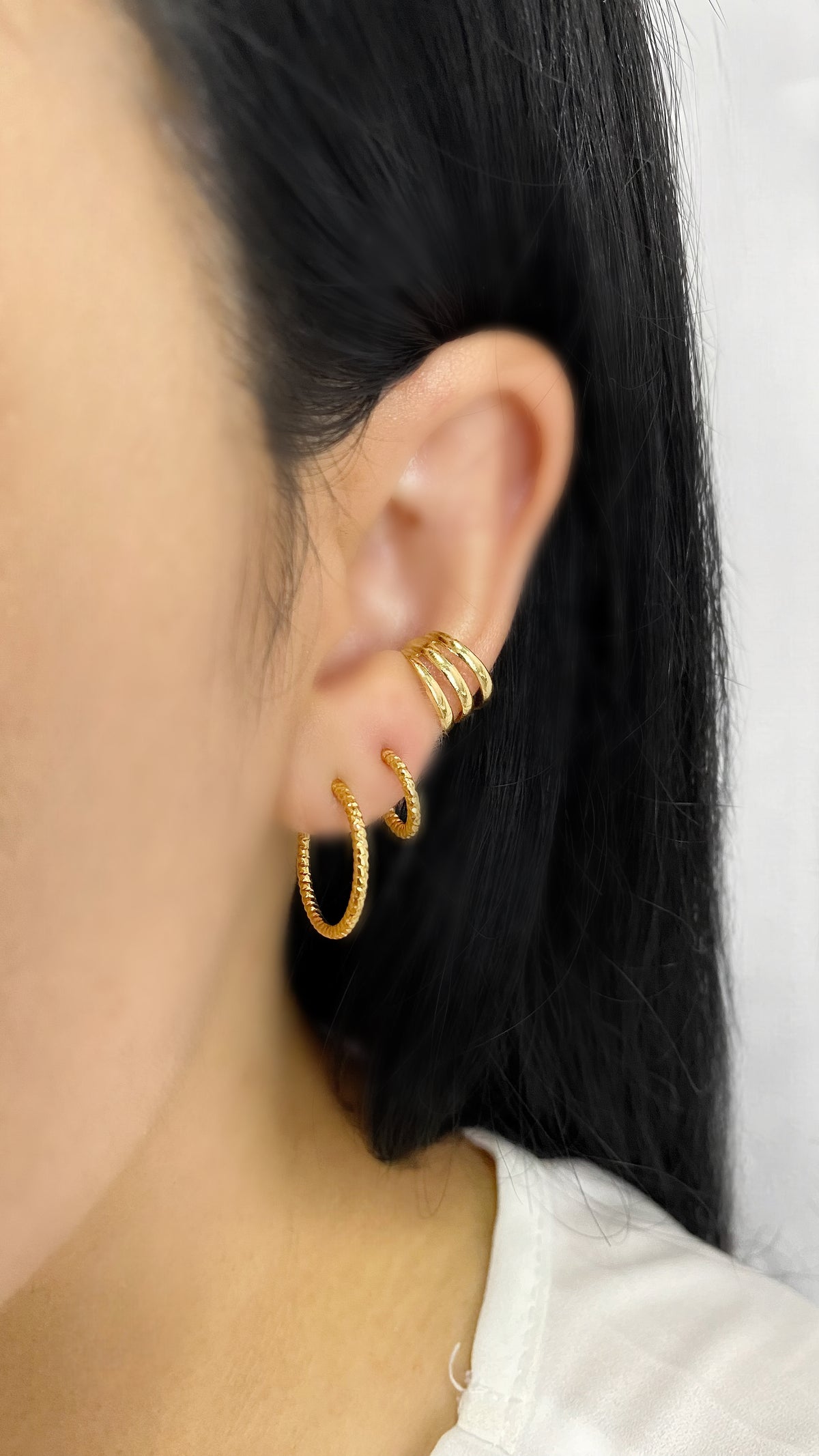 Piercing Fake Revoada Dourada Banhado a Ouro