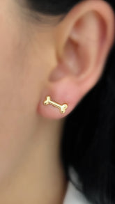 Brinco Osso Pet Banhado a Ouro