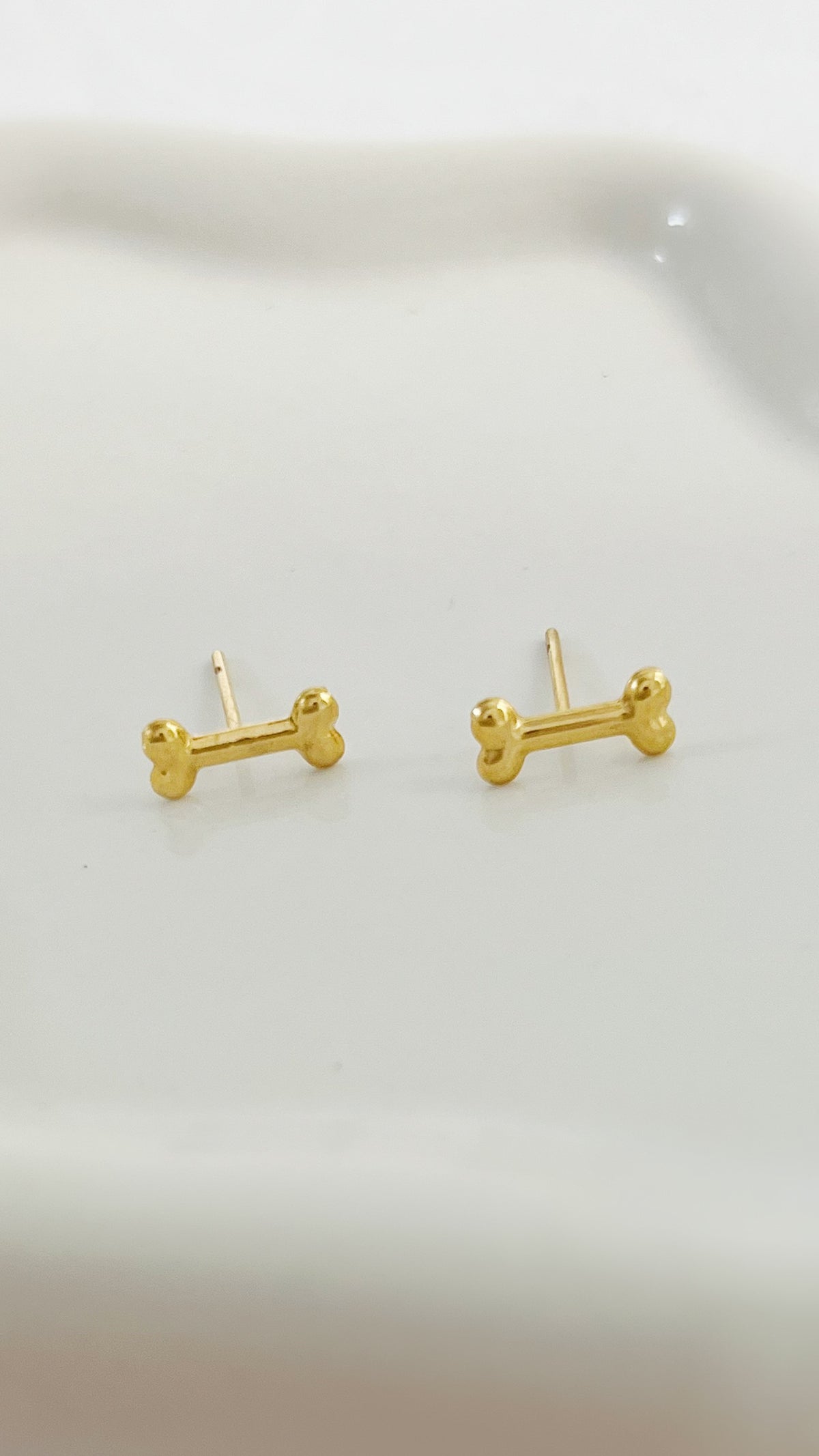 Brinco Osso Pet Banhado a Ouro