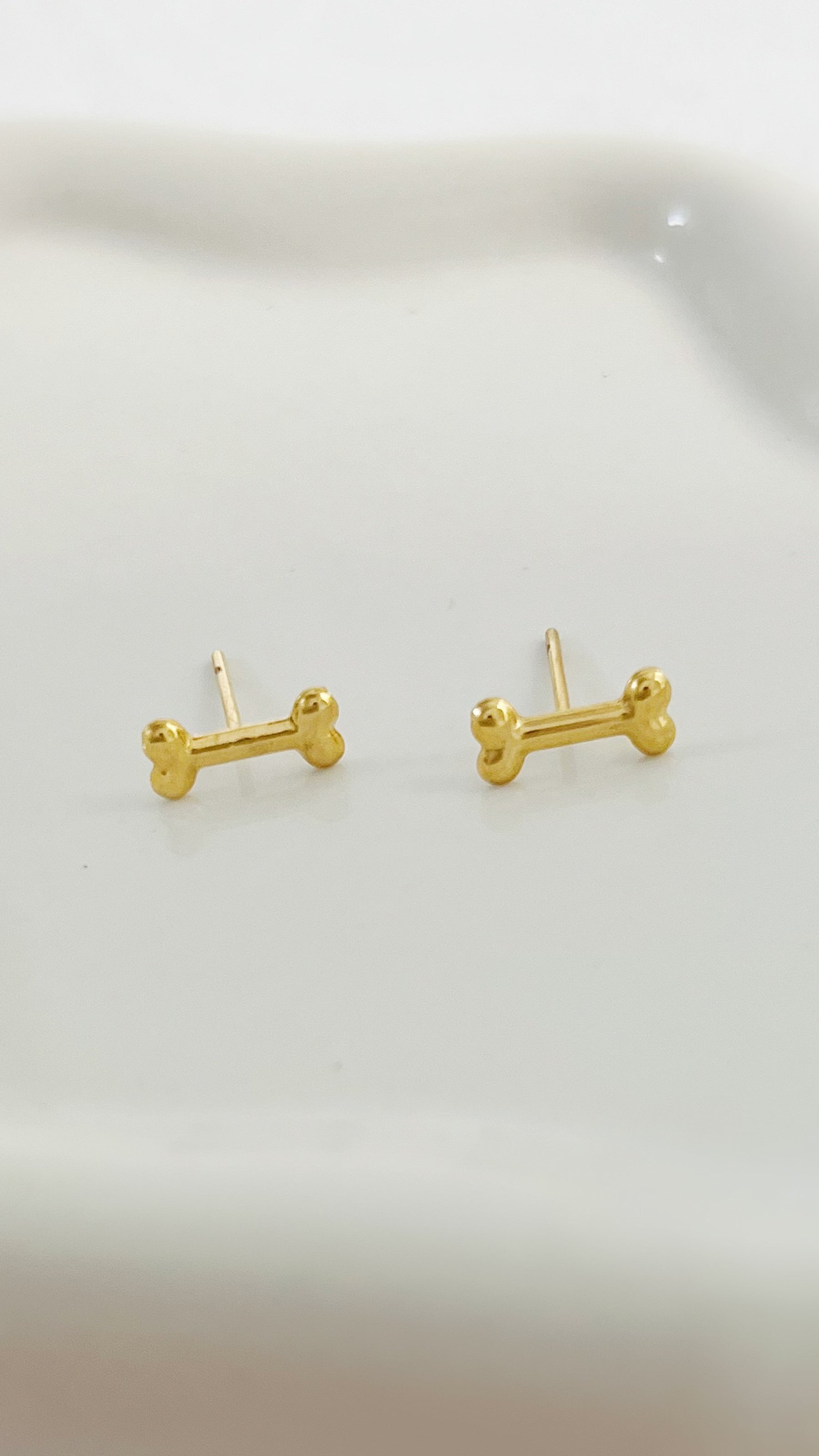 Brinco Osso Pet Banhado a Ouro