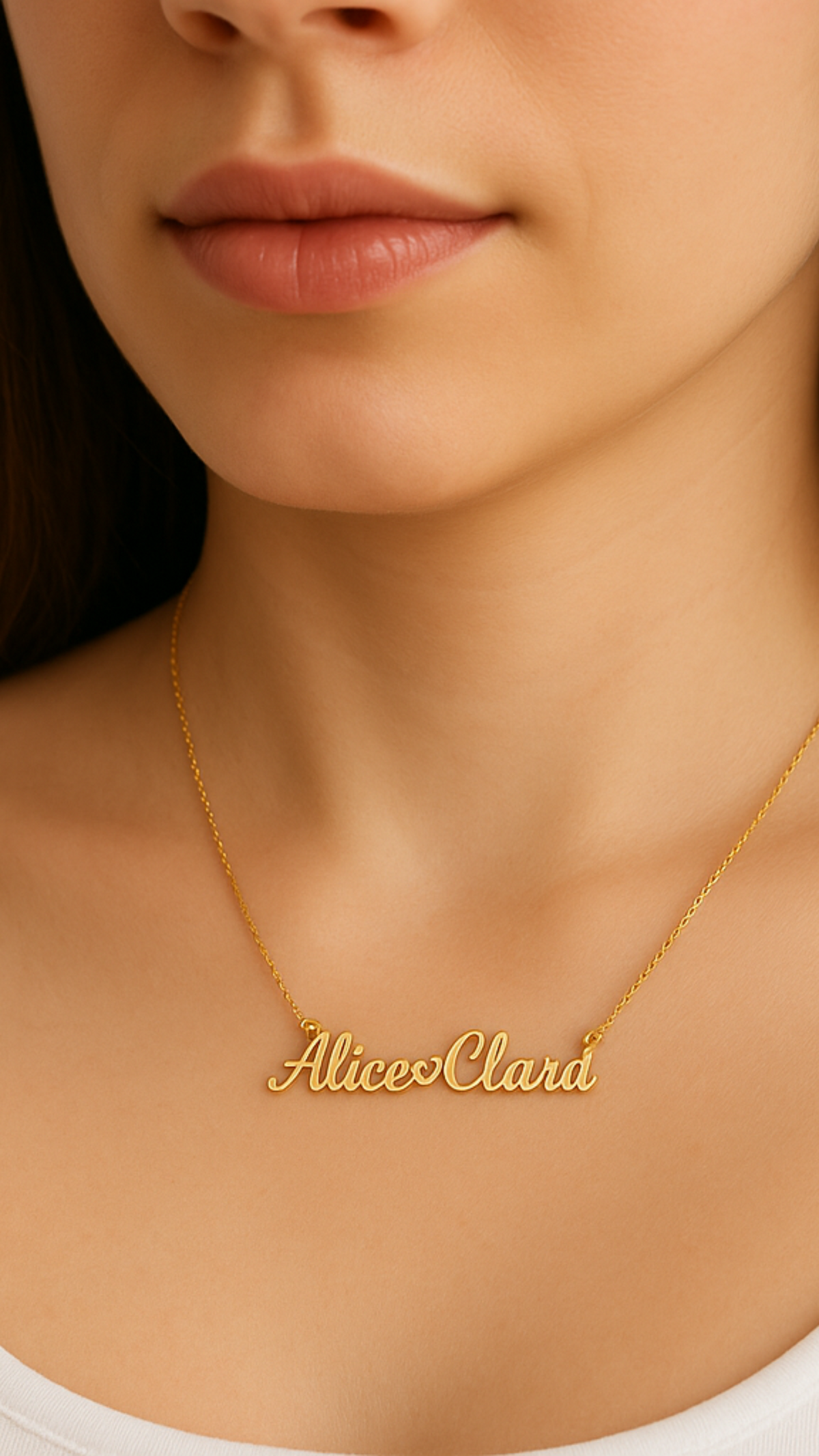 Colar Personalizado Letra Cursiva Banhado a Ouro