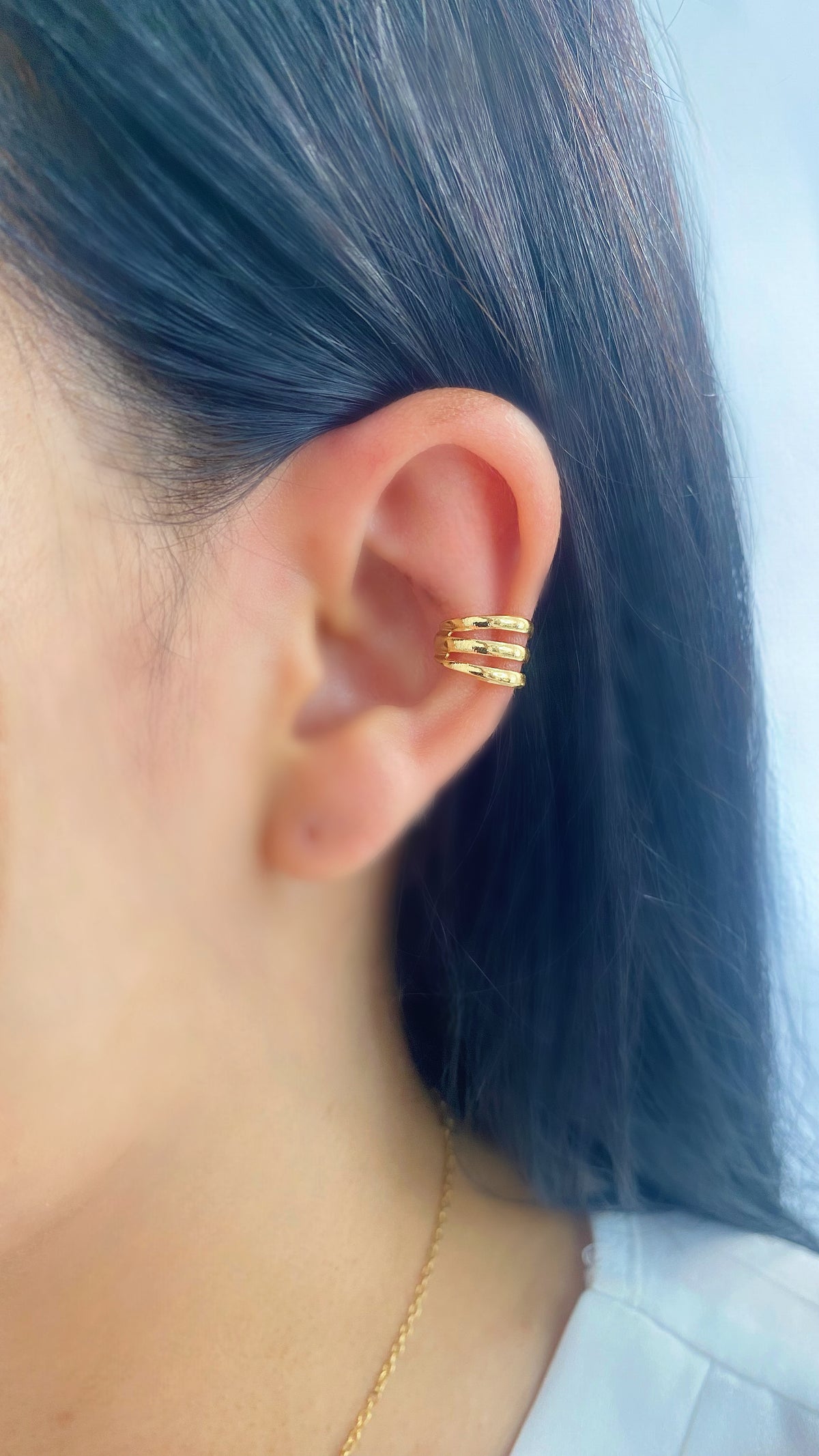 Piercing Fake Revoada Dourada Banhado a Ouro